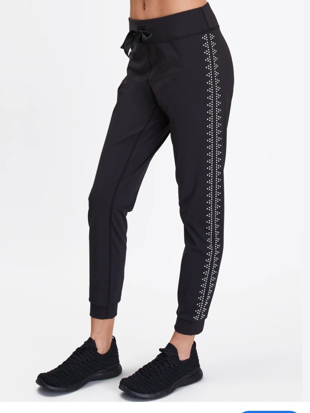 ✨ URBAN SAVAGE | Studded "Street-to-Studio" Slim Joggers Black Silver Sz Med